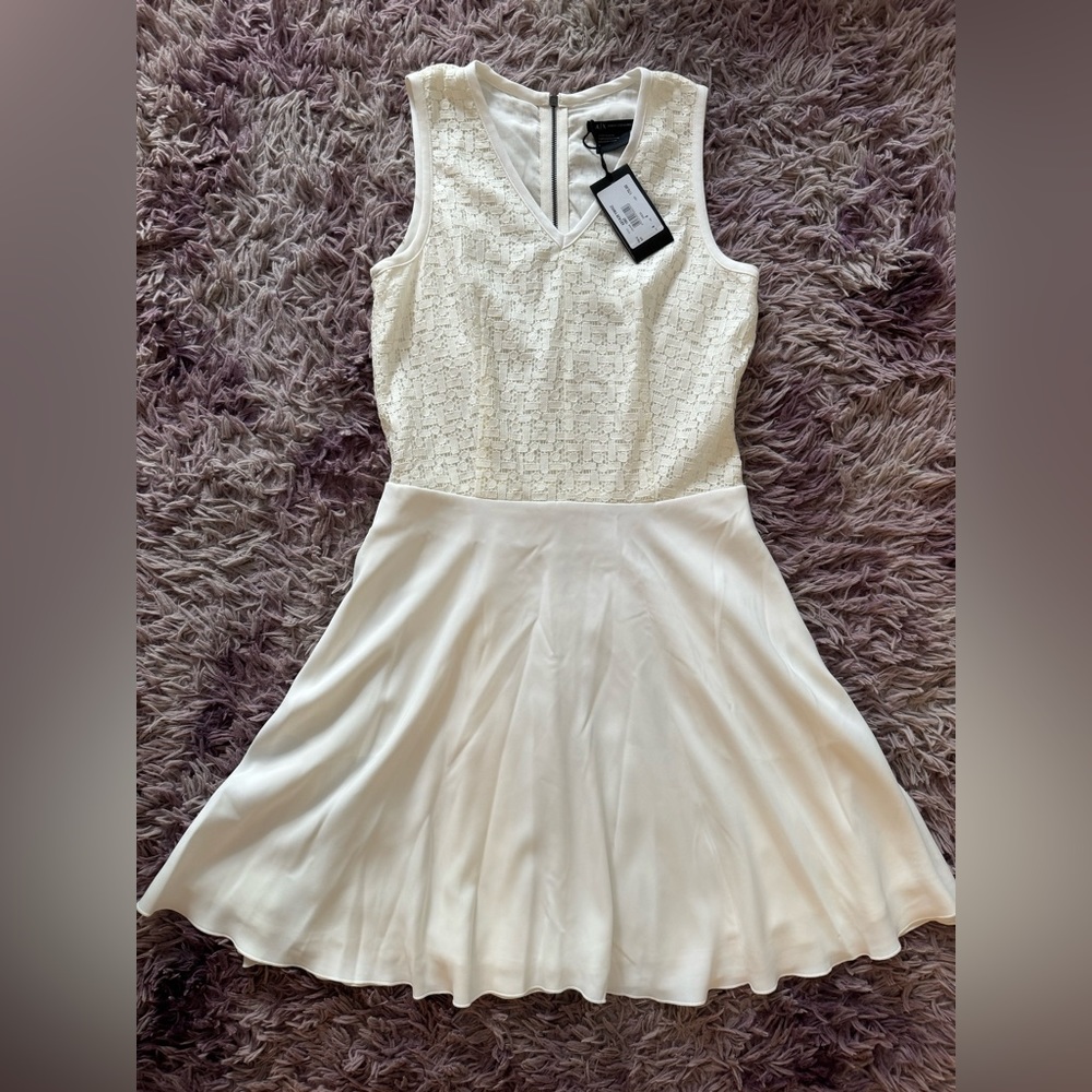 White chiffon flowy dress. Size 4. Fits like a 6